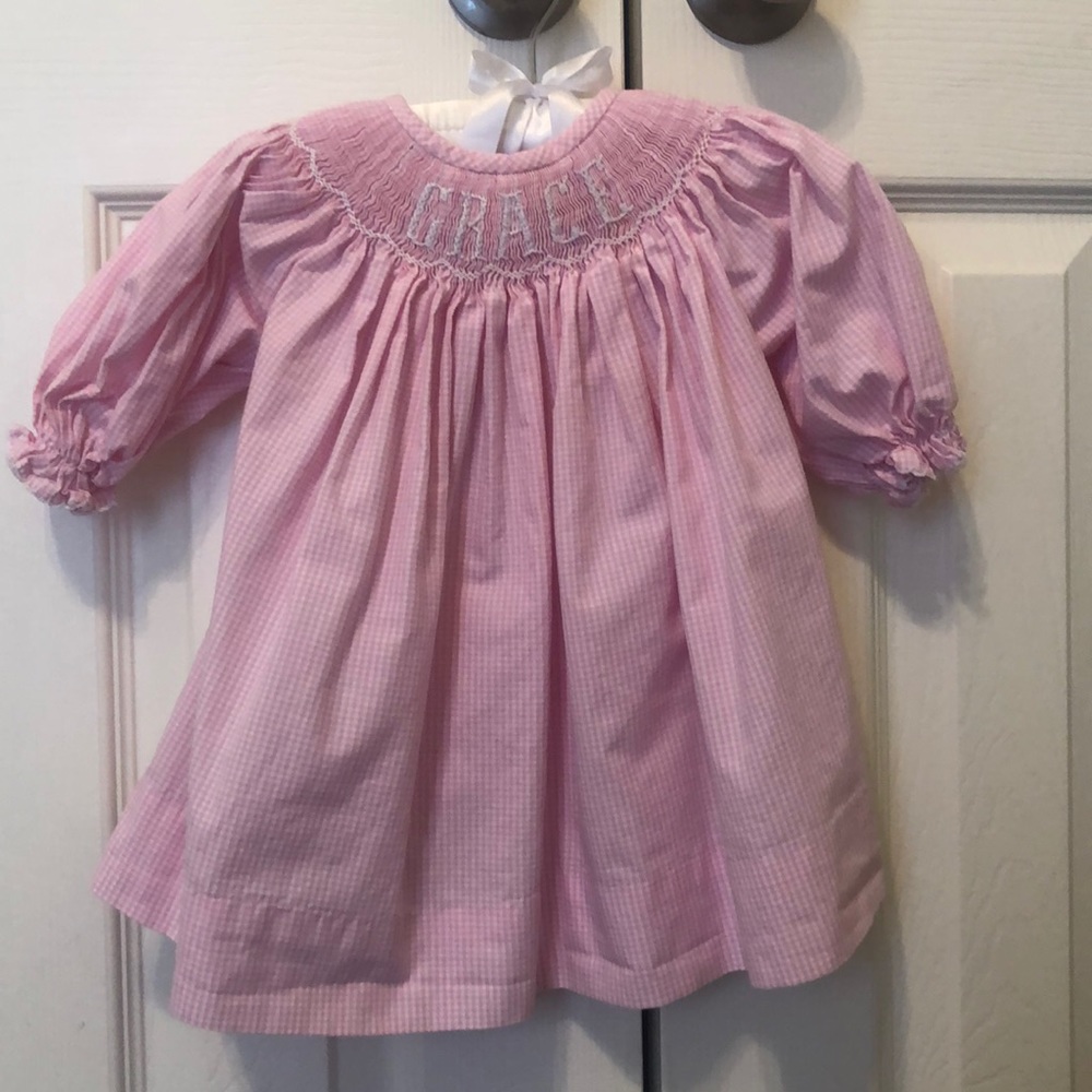 Cecil & Lou pink smocked 3 mo dress